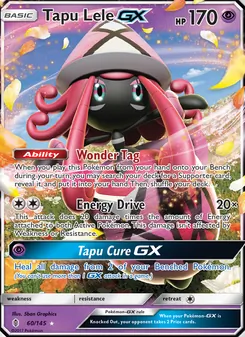 Tapu Lele GX — Guardians Rising #60, 2017. Illustrated by 5ban Graphics.