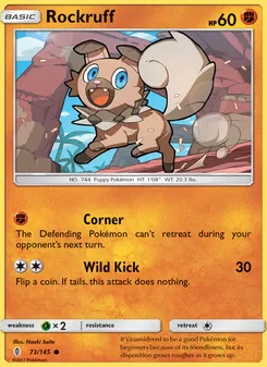 Rockruff — Guardians Rising #73, 2017. Illustrated by Naoki Saito.