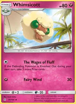 Whimsicott — Guardians Rising #91, 2017. Illustrated by Kouki Saitou.