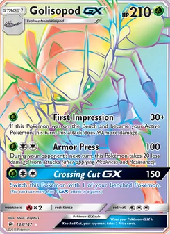 Golisopod GX — Burning Shadows #148, 2017. Illustrated by 5ban Graphics.