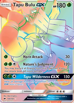 Tapu Bulu GX — Burning Shadows #149, 2017. Illustrated by 5ban Graphics.