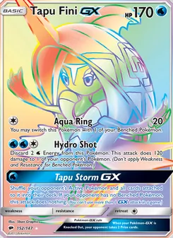 Tapu Fini GX — Burning Shadows #152, 2017. Illustrated by 5ban Graphics.