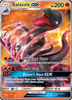 Salazzle GX — Burning Shadows #25, 2017. Illustrated by 5ban Graphics.