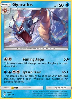 Gyarados — Burning Shadows #33, 2017. Illustrated by so-taro.