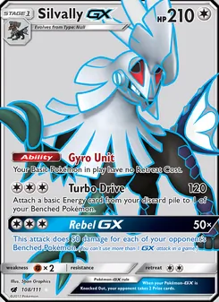 Silvally GX — Crimson Invasion #108, 2017. Illustrated by 5ban Graphics.
