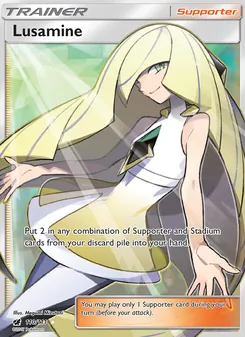 Lusamine — Crimson Invasion #110, 2017. Illustrated by Megumi Mizutani.