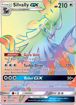Silvally GX — Crimson Invasion #119, 2017. Illustrated by 5ban Graphics.