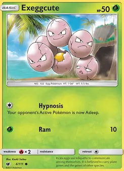 Exeggcute — Crimson Invasion #4, 2017. Illustrated by Kouki Saitou.