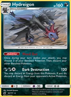 Hydreigon — Crimson Invasion #62, 2017. Illustrated by Anesaki Dynamic.