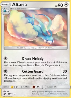 Altaria — Crimson Invasion #80, 2017. Illustrated by sui.