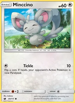 Minccino — Crimson Invasion #85, 2017. Illustrated by kodama.
