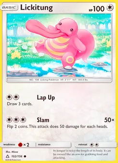 Lickitung — Ultra Prism #102, 2018. Illustrated by Mizue.