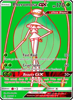Pheromosa GX — Ultra Prism #140, 2018. Illustrated by 5ban Graphics.
