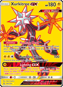 Xurkitree GX — Ultra Prism #142, 2018. Illustrated by 5ban Graphics.