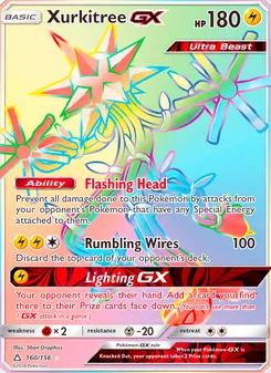 Xurkitree GX — Ultra Prism #160, 2018. Illustrated by 5ban Graphics.