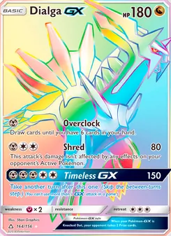 Dialga GX — Ultra Prism #164, 2018. Illustrated by 5ban Graphics.