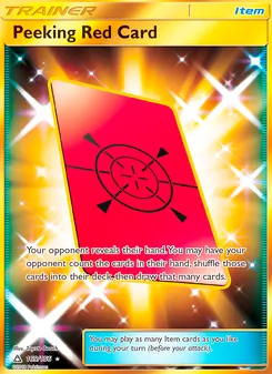 Peeking Red Card — Ultra Prism #169, 2018. Illustrated by Toyste Beach.