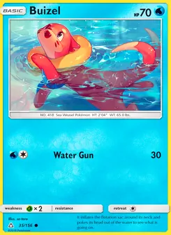Buizel — Ultra Prism #35, 2018. Illustrated by so-taro.