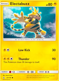 Electabuzz — Ultra Prism #43, 2018. Illustrated by Kouki Saitou.
