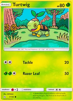 Turtwig — Ultra Prism #7, 2018. Illustrated by OOYAMA.