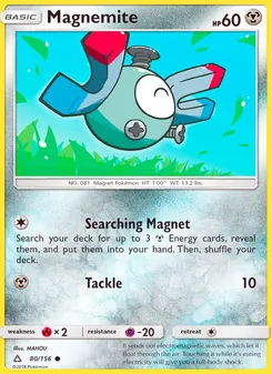 Magnemite — Ultra Prism #80, 2018. Illustrated by MAHOU.