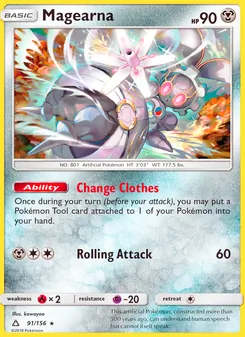 Magearna — Ultra Prism #91, 2018. Illustrated by kawayoo.