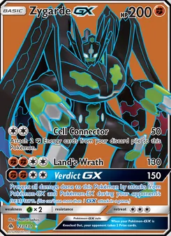 Zygarde GX — Forbidden Light #123, 2018. Illustrated by 5ban Graphics.