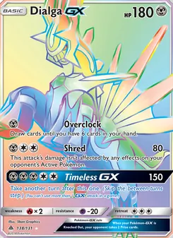 Dialga GX — Forbidden Light #138, 2018. Illustrated by 5ban Graphics.