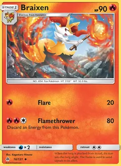 Braixen — Forbidden Light #16, 2018. Illustrated by Kagemaru Himeno.