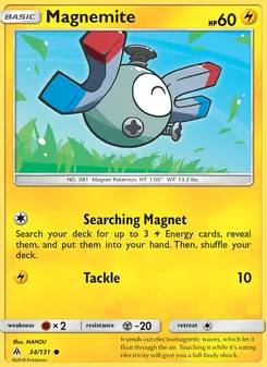 Magnemite — Forbidden Light #34, 2018. Illustrated by MAHOU.