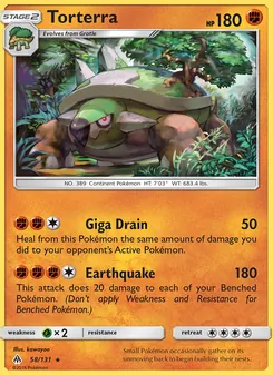 Torterra — Forbidden Light #58, 2018. Illustrated by kawayoo.
