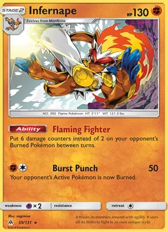 Infernape — Forbidden Light #59, 2018. Illustrated by nagimiso.