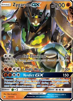 Zygarde GX — Forbidden Light #73, 2018. Illustrated by 5ban Graphics.