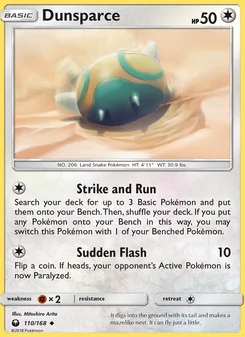 Dunsparce — Celestial Storm #110, 2018. Illustrated by Mitsuhiro Arita.
