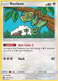 Kecleon — Celestial Storm #122, 2018. Illustrated by OOYAMA.