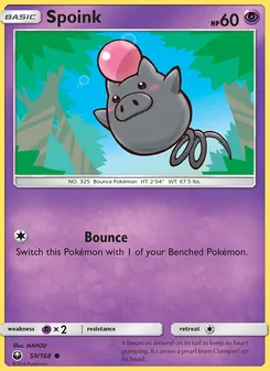 Spoink — Celestial Storm #59, 2018. Illustrated by MAHOU.