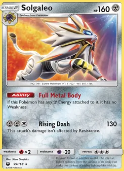 Solgaleo — Celestial Storm #99, 2018. Illustrated by 5ban Graphics.