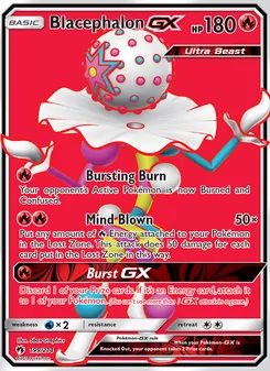 Blacephalon GX — Lost Thunder #199, 2018. Illustrated by 5ban Graphics.