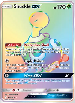 Shuckle GX — Lost Thunder #215, 2018. Illustrated by 5ban Graphics.