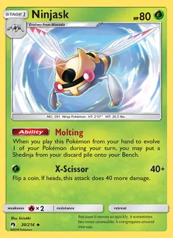 Ninjask — Lost Thunder #30, 2018. Illustrated by kirisAki.