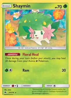 Shaymin — Lost Thunder #33, 2018. Illustrated by Sekio.