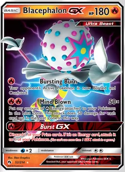 Blacephalon GX — Lost Thunder #52, 2018. Illustrated by 5ban Graphics.