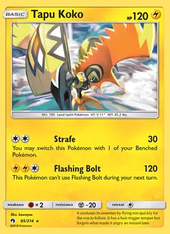 Tapu Koko — Lost Thunder #85, 2018. Illustrated by kawayoo.