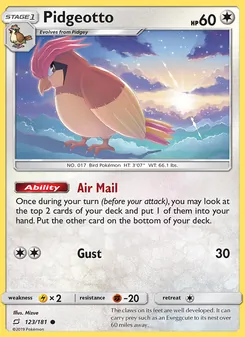 Pidgeotto — Team Up #123, 2019. Illustrated by Mizue.