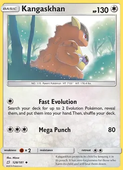 Kangaskhan — Team Up #128, 2019. Illustrated by Mizue.