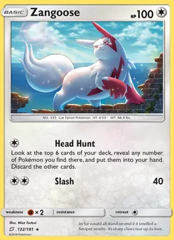 Zangoose — Team Up #132, 2019. Illustrated by Misa Tsutsui.