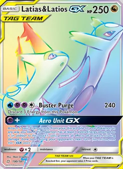 Latias & Latios GX — Team Up #190, 2019. Illustrated by 5ban Graphics.