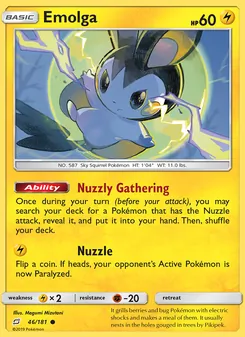 Emolga — Team Up #46, 2019. Illustrated by Megumi Mizutani.