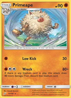 Primeape — Team Up #72, 2019. Illustrated by Anesaki Dynamic.