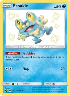 Froakie — Hidden Fates Shiny Vault #SV11, 2019. Illustrated by sui.